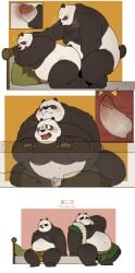 2022 absurd_res after_sex anthro balls bed belly big_belly blush bodily_fluids closed_eyes comic dreamworks duo erection father father_and_child father_and_son furniture genitals giant_panda hi_res humanoid_genitalia humanoid_hands humanoid_penis incest kemono kung_fu_panda li_shan_(kung_fu_panda) male male/male mammal master_po_ping moobs navel nipples overweight overweight_male parent parent_and_child penis pillow quanjiang sex sitting son sweat ursid x-ray yaoi