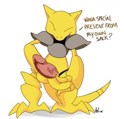 2015 abra anthro closed_eyes english_text furry grin large_penis nelsonnoir nintendo penis pokemon pokemon_rgby