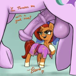 balls bracelet clothing coat female friendship_is_magic futanari imminent_sex intersex jewelry my_little_pony penis precum starlight_glimmer stellar_flare_(mlp) t72b unicorn veil