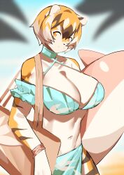 1girls anthro arknights aspirindabaitu big_breasts breasts female female_only furry mx99926 solo solo_female tagme tiger tiger_girl waai_fu_(arknights)