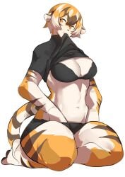 1girls anthro arknights aspirindabaitu big_breasts breasts female furry mx99926 solo solo_female tagme tiger tiger_girl tomboy waai_fu_(arknights)