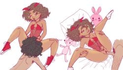 1boy 1boy1girl 1girls bed_sheet biscocho bruno_madrigal curly_hair dark_hair dark_skin encanto eyewear female glasses incest leg_grab legs legs_up lingerie mirabel_madrigal penis penis_in_pussy shoes socks succubus unseen_male_face