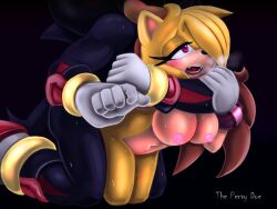 4:3 anthro breasts clothing duo eulipotyphlan fan_character female fur gloves handwear hazel_sky hedgehog imminent_sex male male/female mammal millowdoe navel nipples open_mouth pervydoe pink_nipples sega sex shadow_the_hedgehog sonic_(series) sonic_the_hedgehog_(series) teeth unseen_male_face