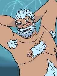 bara daddy dislyte hairy_armpits hairy_chest male male_focus male_only muscles muscular muscular_male pecs pritzker/mimir_(dislyte) solo_male zervarion