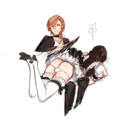 2boys angry angry_sex brat bratty bratty_submissive bungo_stray_dogs bungou_stray_dogs chuuya_nakahara crnix crossdressing dazai_osamu dominant dominant_male gay heels maid_dress maid_outfit maid_uniform male male_only masochism masochist panties panties_down punished punishment punishment_spanking sadism sadist sadistic sadomasochism small_dom_big_sub spank_mark spanking spanking_ass spanking_butt spanking_paddle submissive submissive_male thigh_highs thighhighs yaoi