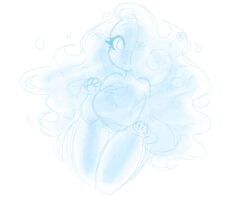 breasts chest_tuft cloud cloud_9_(ohthesunnyside) cloud_humanoid completely_nude completely_nude_female curly_hair female flower_in_hair flowers_in_hair hourglass_figure large_breasts long_hair looking_up ohthesunnyside sketch solo solo_female thigh_gap thighs white_background