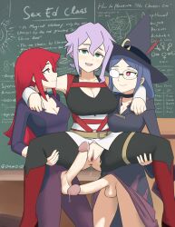 2futas 3girls chariot_du_nord croix_meridies futa_on_female futanari little_witch_academia oksandio precum shiny_chariot tagme ursula_callistis