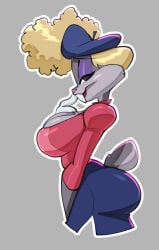 anthro big_ass bigdad blonde_hair buckteeth bugs_bunny crossdressing darnact eyeshadow femboy fembugs_bunny furry lagomorph looney_tunes snout solo twitter_link