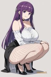 1girls ai_generated ass ass_focus big_ass big_breasts breasts cameltoe cheating clothing curvy curvy_figure female female_only fern_(sousou_no_frieren) grin hair light-skinned_female long_hair open_clothing open_legs pussy room smile sousou_no_frieren thick_thighs thighs thong voluptuous voluptuous_female zadbhell