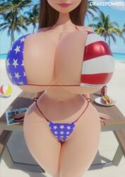 1girls animated beach big_breasts big_hero_6 bikini disney drakepowers female honey_lemon jiggle jiggling_breasts latina marvel solo tagme usa_bikini video voluptuous