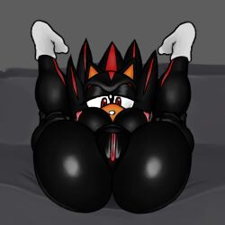 ass black_fur breasts couch pussy red_eyes redalarm rule_63 self_upload shadow_the_hedgehog socks sonic_(series) sonic_the_hedgehog_(series) spread_legs