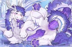 anal anal_orgasm anal_penetration animal_genitalia antlers anus arsauron blue_eyes blush blush_lines bodily_fluids claws cum cum_on_ground dildo dildo_in_ass dildo_insertion dragon ejaculation erection feral forked_tongue fur furred_dragon furred_scalie genital_fluids genital_slit genitals greame hands-free hi_res horn knot knot_root knotted_dildo knotted_penis lying male male_feral mane mythological_creature mythological_scalie mythology object_in_ass on_side orgasm pawpads paws penetration penis purple_anus purple_body purple_eyes purple_fur purple_knot purple_mane purple_pawpads purple_penis purple_tongue raised_leg ridged_penis scalie sex_toy sex_toy_in_ass sex_toy_insertion solo toe_claws tongue tongue_out white_body white_fur