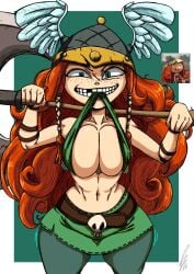 artsbenc barbara_(rayman) female freckles freckles_on_face rayman_(series) rayman_legends red_hair red_hair_female tagme