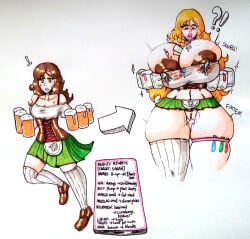 before_and_after bimbo bimbofication breast_expansion huge_breasts nipples schinkn thick_thighs thigh_expansion transformation transformation_sequence