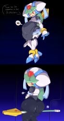 1girl1boy after_vore android android_girl ass_expansion ass_focus ass_shot bad_end bad_ending big_belly capcom female_focus from_behind green_eyes grey_(mega_man_zx) helmet huge_ass implied_vore large_ass mega_man_zx mega_man_zx_advent pandora_(mega_man) post_vore red_hair short_hair silver_hair staff stomach_bulge tagme tagme_(artist) thick_thighs thigh_expansion tight_stomach villainess villainess_on_hero vore vore_belly weight_gain