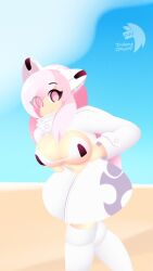 ami_(gwain_saga) beach bikini geoexe gwain_saga insane_okamy pink_eyes pink_hair smile