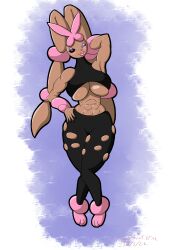 big_breasts breasts brown_fur charlotte_(flashpoint_gear) flashpoint_gear_(artist) furry furry_only lopunny mega_evolution mega_lopunny milf muscular muscular_female oc pokémon_(species) pokemon pokemon_(species) rabbit rabbit_ears shiny_pokemon shiny_skin underboob