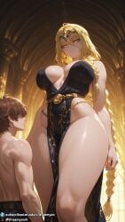 1girls ai_generated big_breasts blonde blonde_female blonde_hair braid braided_hair braided_ponytail breasts cleavage curvy curvy_body curvy_female dreamyan_ai elden_ring height_difference hi_res high_quality high_resolution highres huge_breasts large_breasts long_hair looking_at_another looking_down queen_marika_the_eternal seductive seductive_eyes seductive_look seductive_mouth seductive_pose size_difference standing tall_female taller_female thick_ass thick_thighs thighs uncensored very_long_hair yellow_eyes