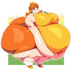 1girls 2019 alternate_breast_size ass bbw belly belly_overhang blue_eyes breasts brown_hair crown earrings fat female female_focus huge_ass huge_belly huge_breasts huge_thighs hyper hyper_ass hyper_belly hyper_thighs looking_at_viewer mario_(series) mario_tennis nintendo obese obese_female overweight overweight_female princess_daisy short_hair solo solo_female solo_focus ssbbw thick_thighs thighs trinity-fate62