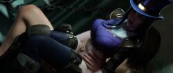 1boy 1girls 3d 3d_animation animated ass caitlyn_kiramman eveaustynva female female_on_top female_penetrated jail league_of_legends light-skinned_female light-skinned_male light_skin opennsfwsp penetration prisoner sex sound sound_effects tagme video vileclipse voice_acted