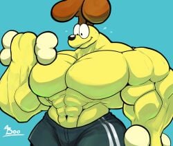 bone canine fur garfield_(series) huge_muscles lifting male muscles muscular_male odie thick_thighs usual_boo wide_hips