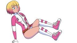 1girls absurdres animation artist_request barefoot big_feet blonde_female blonde_hair blue_eyes cute_feet cute_female_feet feet female_focus female_only foot_fetish foot_focus foot_growth foot_play gif gwen_poole gwenpool gwenpool_(series) highres presenting_feet showing_feet solo_female superheroine surprised toenails toes torn_shoes white_background