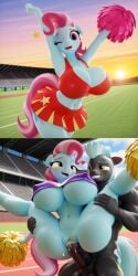 1boy 1boy1girl 1girls 3d_(artwork) ai_generated female hasbro male male/female mrs._cake_(mlp) my_little_pony pixai silverknight395 tagme thunderlane_(mlp)