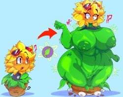 big_ass big_breasts big_thighs flower henriky_688 plants_vs_zombies plants_vs_zombies:_heroes solar_flare_(pvz) sunflower_(pvz) tagme