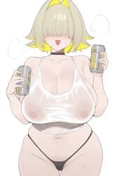 1girls 2d 2d_(artwork) big_boobs big_breasts blonde blonde-haired_female blonde_female blonde_hair boobs boobs_bigger_than_head breasts breasts_bigger_than_head drink drinks elegg_(nikke) female female_focus female_only goddess_of_victory:_nikke large_boobs large_breasts solo solo_female solo_focus