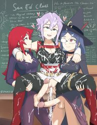 1girls 2futas ahe_gao bottomless bukkake chariot_du_nord croix_meridies cum cum_in_pussy cum_on_body cum_on_face female futa_on_female futa_with_futa futanari group group_sex leaking_cum little_witch_academia oksandio precum rolling_eyes sex shiny_chariot standing_sex tagme threesome ursula_callistis