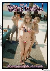 3d 3d_(artwork) 4th_of_july comic comic_page grace_ashcroft leon_scott_kennedy resident_evil resident_evil_9:_requiem ruru3dx sherry_birkin usa usa_bikini
