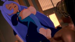 1boy 1girls 3d animated big_breasts boku_no_hero_academia bouncing_breasts cowgirl_position dark-skinned_male evaan female fit_female hadou_nejire hero_outfit_(mha) hourglass_figure imsayaa34 light-skinned_female my_hero_academia nejire_hado nejire_hado_(hero_outfit) riding_penis sex slim_waist sound superheroine tagme thick_thighs thrusting vaginal_penetration video voice_acted wide_hips