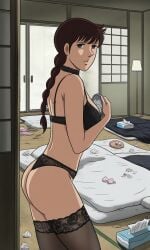 ai_generated ashita_no_joe lingerie noriko_hayashi pixai