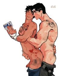 dc dc_comics dick_grayson gay gay_sex jason_todd nightwing red_hood_(dc)