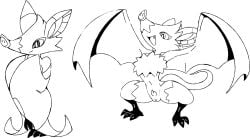 bat exed_eyes fang female fur hybrid monster pussy rat solo wings