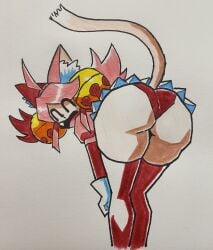 1girls 2026 ass bent_over big_ass deltarune deltarune_chapter_5 female female_only mad_mew_mew mew_mew_(undertale) mew_mew_kissy_cutie nice_ass obi_almighty presenting_ass presenting_hindquarters thighs traditional_media_(artwork) undertale undertale_(series) upskirt viewed_from_behind