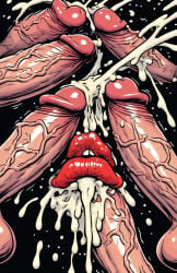 1girl6boys 1girls 6boys ai ai_generated ai_slop bisexual bisexual_male bisexual_sex blank_background cum_on_lips cum_on_penis cum_outside cum_together disembodied_lips ejaculation enercell erection female frottage heterosexual_female huge_cock large_penis lips male male/female male/male male_ejaculation male_on_female male_on_male multiple_penises orgy penis rocky_horror_picture_show semen semen_on_penis surreal teeth_showing testicles vascular