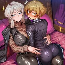 2026 2d 2d_(artwork) 2d_artwork ai ai-created ai_art ai_assisted ai_generated ass blonde blonde-haired_male blonde_hair blonde_hair_male blonde_male caught caught_in_the_act clothed clothed_female clothed_male clothing drool_string faust_(limbus_company) light-skinned_female light-skinned_male light_skin limbus_company project_moon sinclair_(limbus_company) violatingvogel white_hair white_hair_female