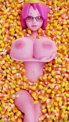 1girls 3d 3d_(artwork) absurd_res adventure_time bathtub big_breasts blender breasts candy candy_corn cartoon_network crown female female_focus glasses holding_breast inverted_nipples long_hair nipples nude pink_hair pink_skin pinup pinup_pose presenting_breasts princess_bubblegum slenderrender smile solo solo_female thick_thighs