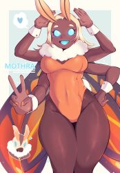 1girls 2021 4_arms antennae_(anatomy) anthro anthrofied blonde_hair blue_eyes chikkibug cute dark-skinned_female dark_skin empty_eyes female female_only godzilla_(series) happy hi_res humanized humanoid legs_together leotard light_blush looking_at_viewer mothra mothra_(series) open_mouth pantyhose smiling smiling_at_viewer solo solo_female thick_thighs thigh_gap wings wrist_cuffs