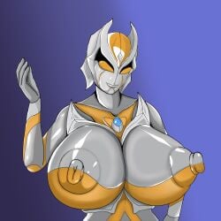 alien alien_girl alien_humanoid areolae big_breasts breasts camearra datsushi_(artist) female female_only large_breasts milf nipples solo solo_female ultraman_(franchise) ultraman_tiga villainess