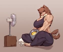 anthro big_breasts breqfast felicia_(krekk0v) krekkball muscular muscular_female tagme taller_girl