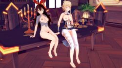 3d amber_(genshin_impact) big_breasts breasts female genshin_impact jean_gunnhildr mind_control nude source_request