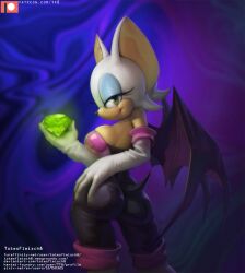 1girls ass bat big_ass big_breasts breasts chaos_emerald clothed clothing female fur furry furry_only hi_res looking_at_viewer rouge_the_bat solo sonic_(series) tagme tail totesfleisch8