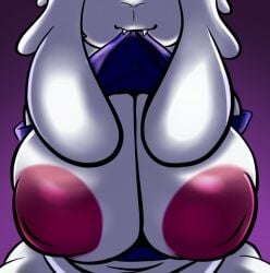 2021 anthro areola big_breasts boss_monster bovid breasts caprine clothed clothing clothing_lift female floppy_ears fur huge_breasts mammal nathanatwar solo toriel undertale undertale_(series) video_games whateverdoes white_body white_fur