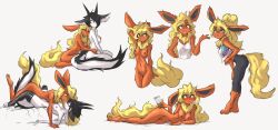 2girls ass breasts drink eeveelution female female_focus flareon multiple_girls pokémon_(species) pokemon pokemon_(species) tinygaypirate unknown_character yuri