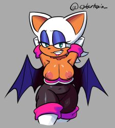 arms_behind_head arms_up breasts breasts_out cybertoxin latex latex_gloves latex_suit latex_thighhighs partially_clothed rouge_the_bat sega sonic_(series) sonic_the_hedgehog_(series) tagme thighhigh_boots thighhighs