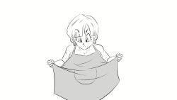 animated apron big_breasts black_and_white black_hair bulma_briefs dragon_ball dragon_ball_z earrings funsexydragonball large_breasts meme mp4 music short_hair shounen_jump simple_background sound tagme vegeta video voluptuous yamcha