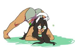 :d ass_up excited fully_clothed homestuck jade_harley looking_at_viewer pose redskinnedmess solo stretching winking