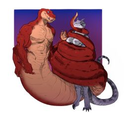 absurd_res anthro apode asphyxiation binding bondage bound breasts coiling constriction crius draconcopode duo female hi_res horn intricatevision legless male male/female multi_arm multi_limb multi_pec muscular naga nipples ostarn quija reptile scalie serpentine size_difference snake strangling viper_(species)